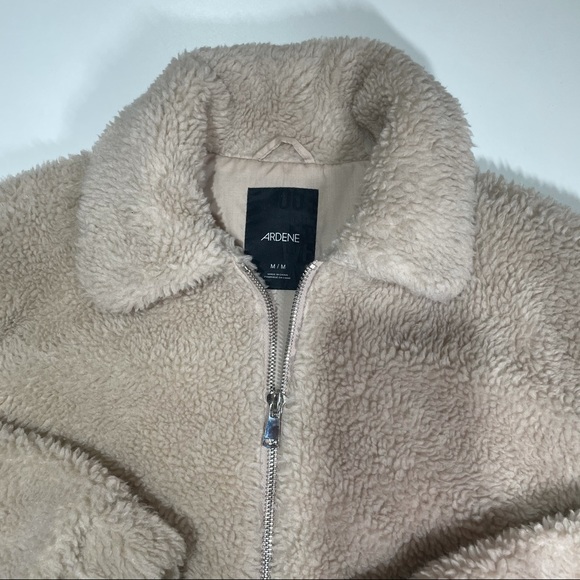 Medium Nude Cream Ardene Teddy Bear Coat Full Zip - Picture 2 of 9